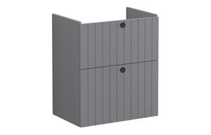 VitrA Root Groove 60cm 2 Drawer Slim Washbasin Unit - Matt Grey